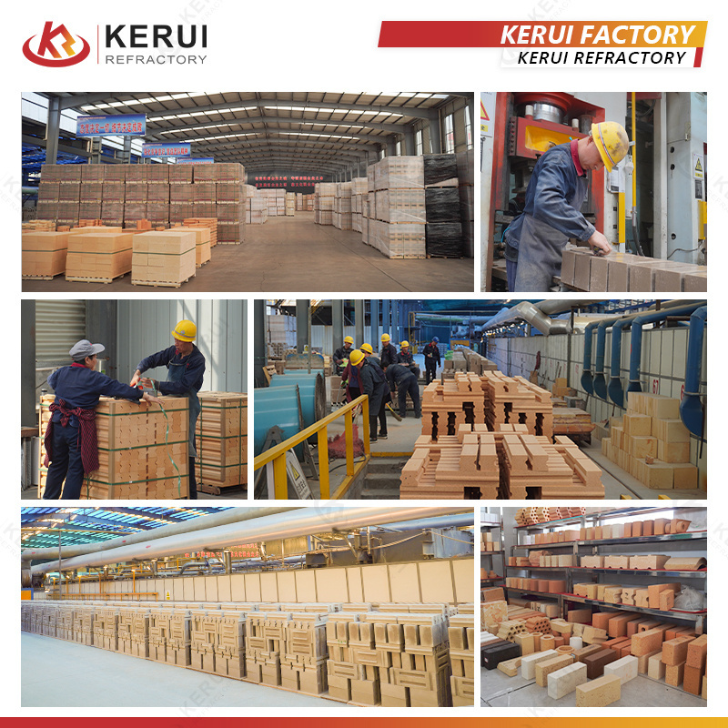 KERUI High Refractoriness Fire Clay Checker Bricks Silica Clay Refractory Bricks For Hot Environment