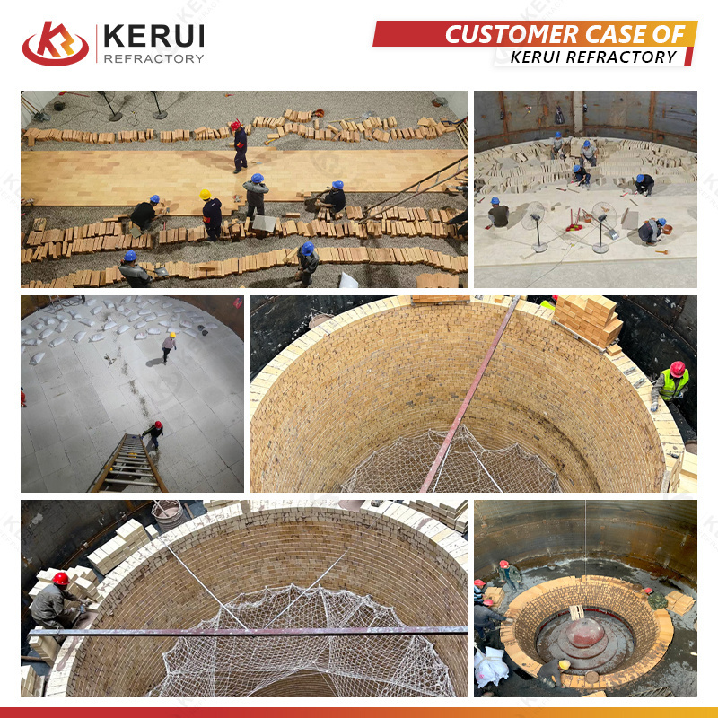 KERUI Best Price Refractory Fire Clay Wedge Chamotte Dome Clay Fire Bricks For Induction Furnaces