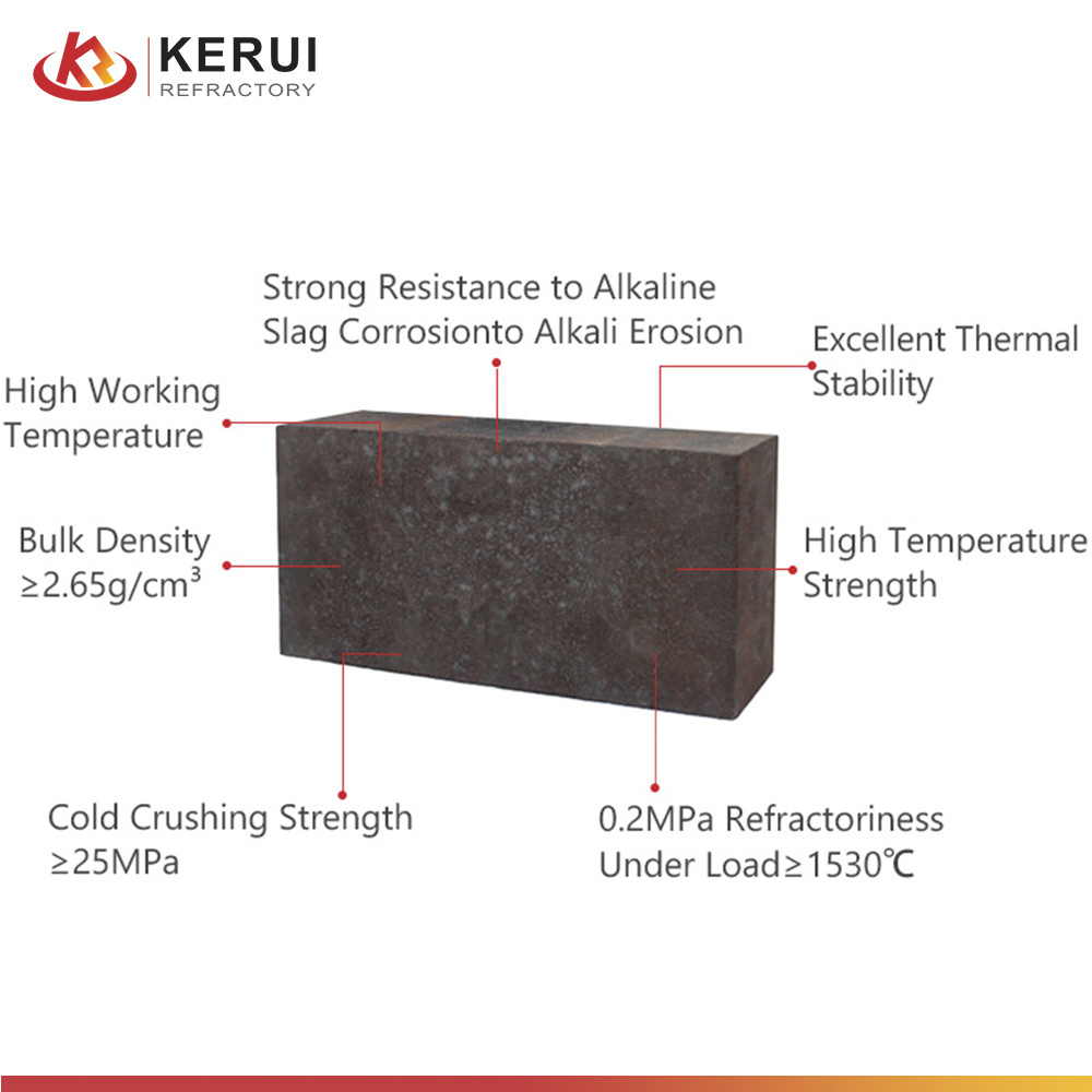 KERUI High Quality Magnesia Refractory Bricks Magnesite Chrome Brick For Cement Kiln Glass Furnaces