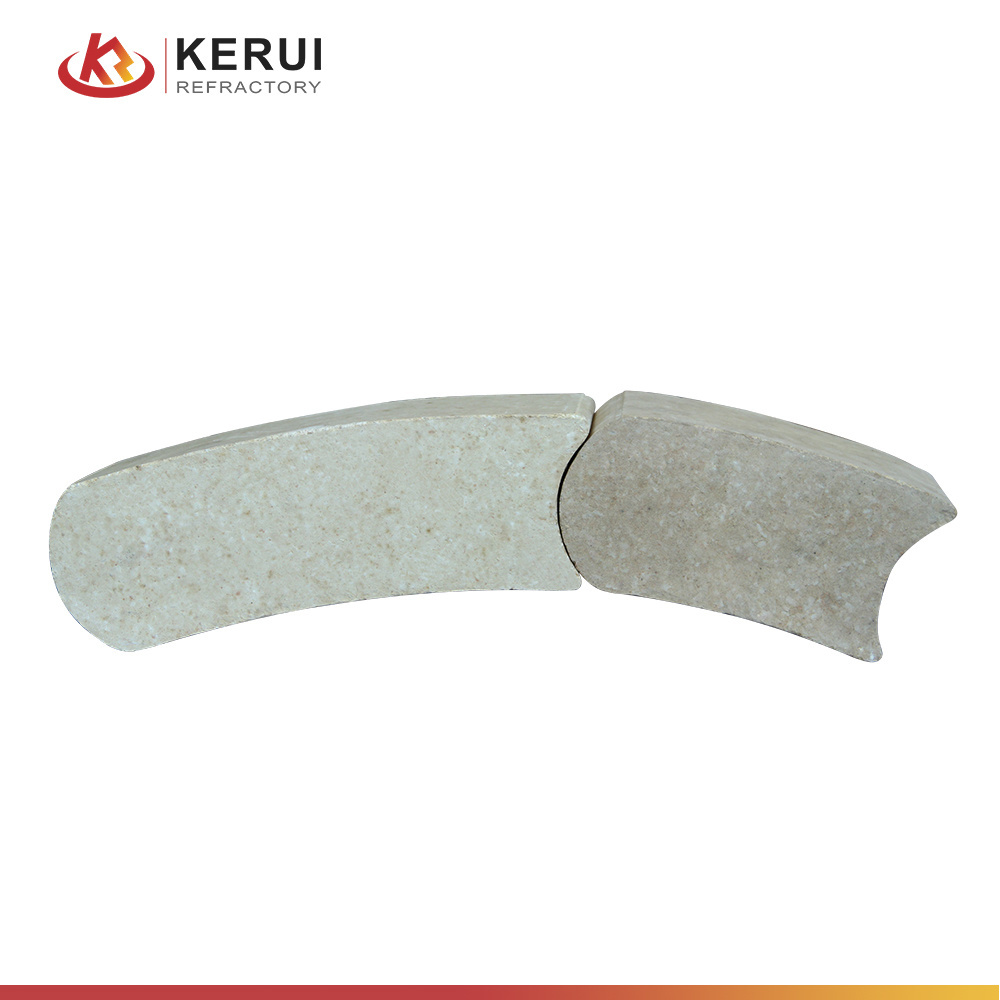 KERUI High Quality Curved Fire Over 1770 Degrees High Temperature Fire Resistance Silica Clay Brick For Iron And Steel Furnace