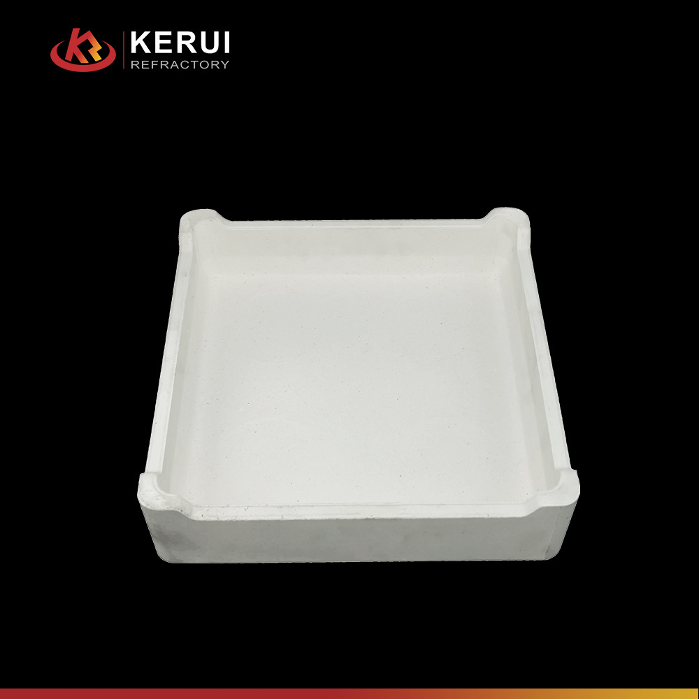 KERUI 1700C High Temperature Sintered Kiln Corundum Mullite Sagger Ceramic Boat Crucible Saggar For Lnmc Calcination