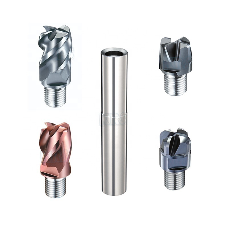 Interchangeable 4 Flute Solid Carbide Endmill Heads with 30 and 45 Degree Helix and Various Corner Radii thread mill X-UOR1220