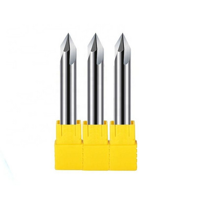 Carbide 45/60/90 Degree Chamfering End Mill 3 Flutes V Groove Chamfer Milling Cutter for Steel & Aluminum