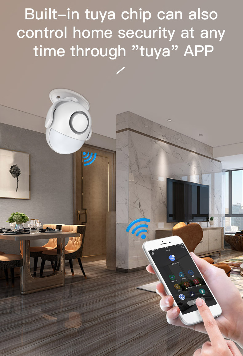 kerui wifi movement sensor tuya pir motion sensor with max 20pcs wireless detectors and the remote control