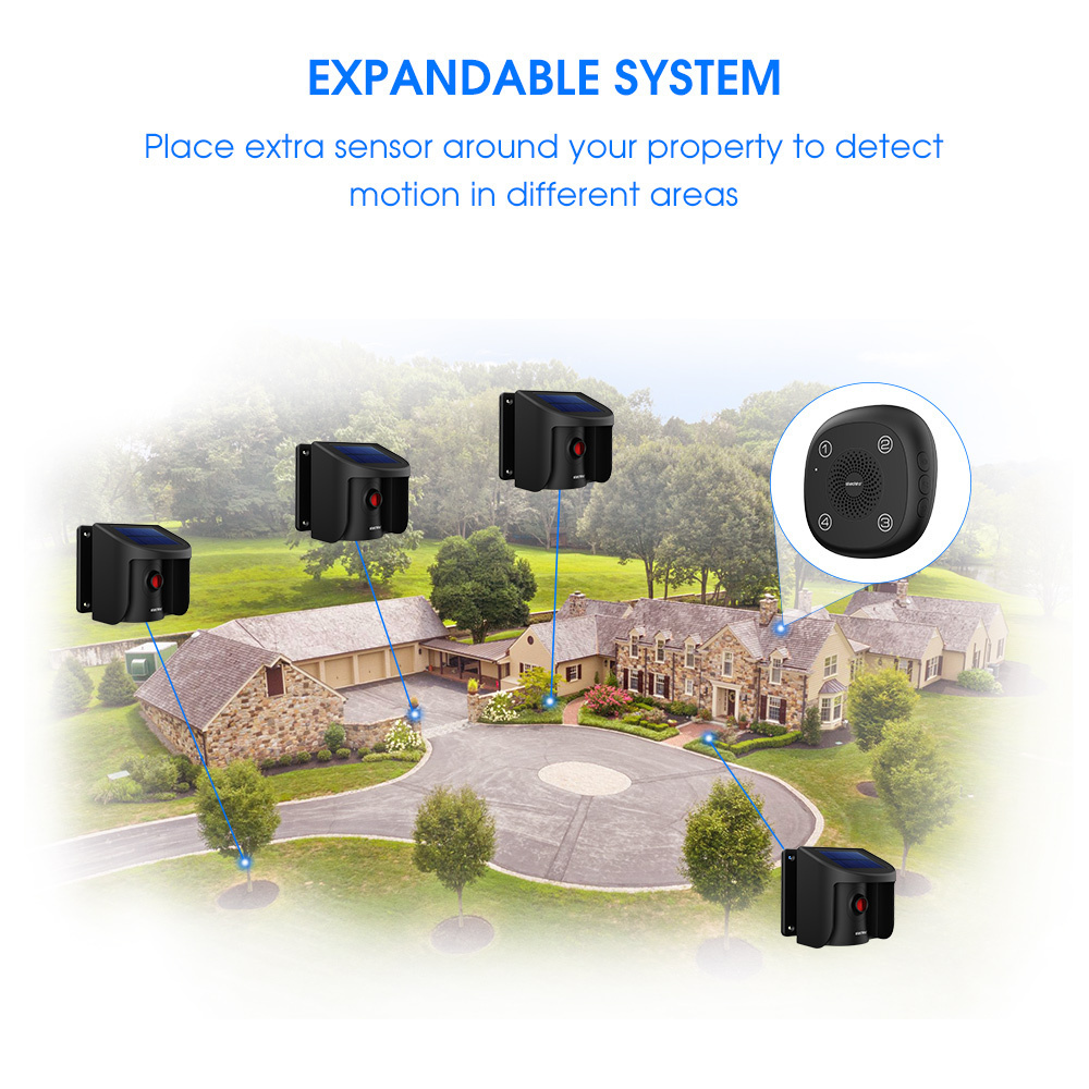 KERUI Driveway Alarm wireless outdoor 200M Long Working Range Outdoor Waterproof PIR Motion Sensor DIY Security Alert System