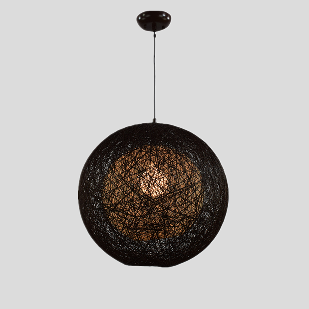 Chinese Lantern Twine Restaurant Home Decorative Lamp ball black drop form  hanging lumiere pendant light