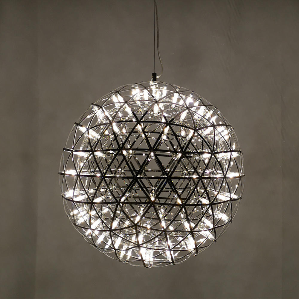 Modern Luxury Spark Chandelier Indoor Firework Ball Shape Lighting LED Star Hanging Light Fixture