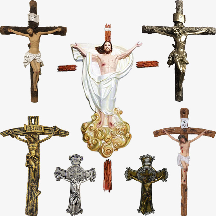 Wholesale Crucifix Catholic Item Indoor Decoration Manufacturing Chirist Religious Wall Hanging jesus on the cross statue