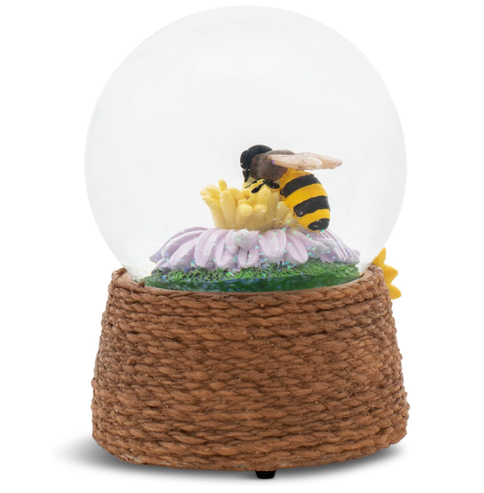 Wholesale snow ball Honey Bee Nightstand Wind Up Musical Glitter Water Snow Globe Figurine Decoration