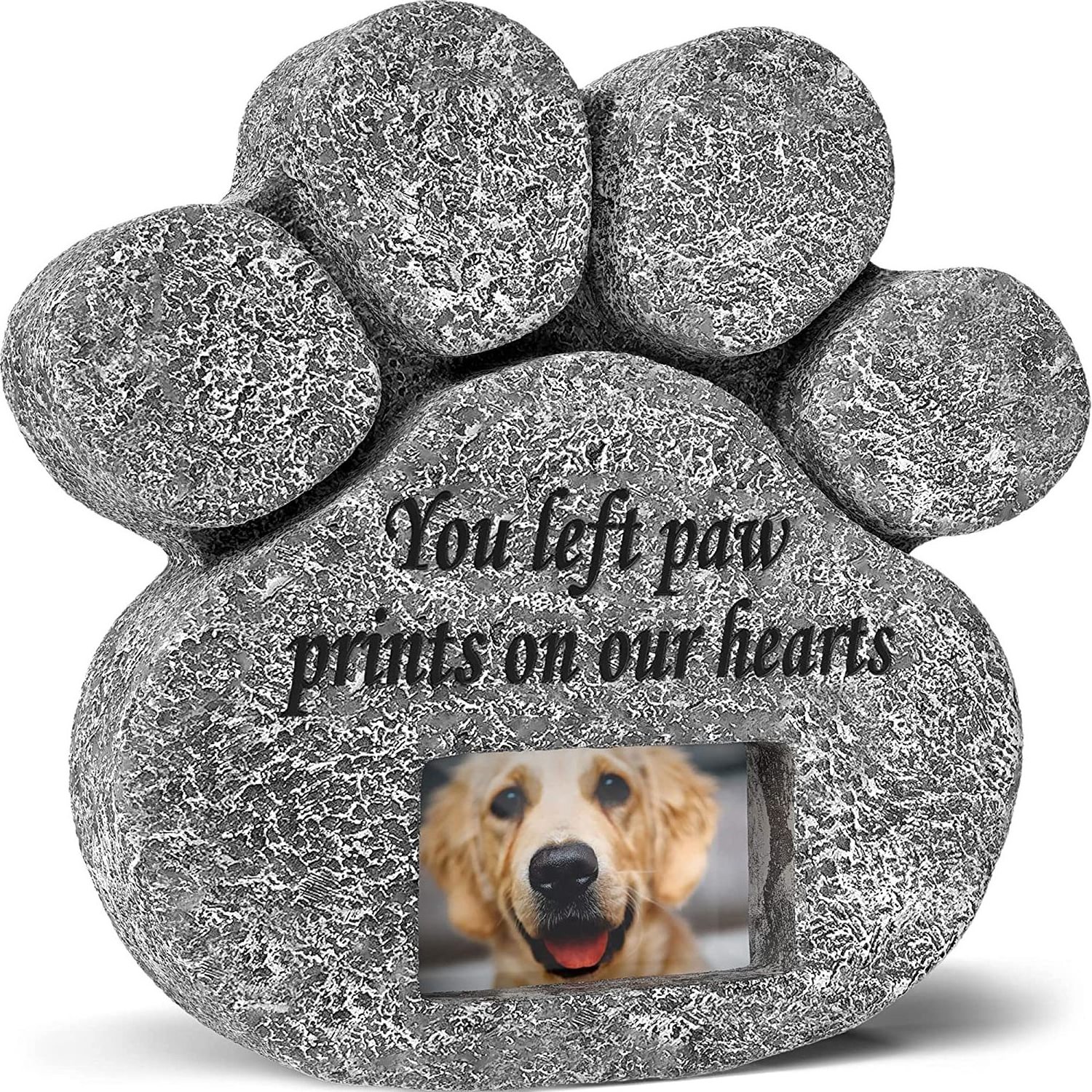 Personalized Dog or Cat Memorial Headstone Resin Paw Print Pet Memorial Stone