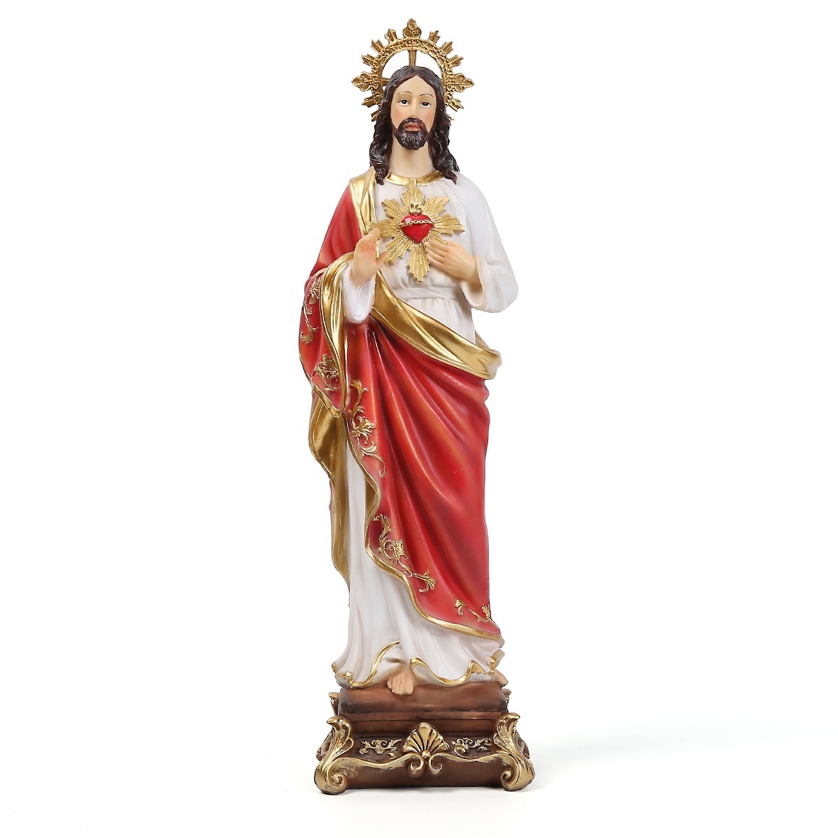 Factory wholesale catholic religious sacred heart Jesus statues resin ornaments figurine Jesus statue