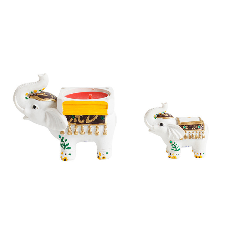 Wholesale Custom Lucky Elephant Tea Light Candle Holder Elephant statue For Wedding Home candlelight candlesticks Decoration