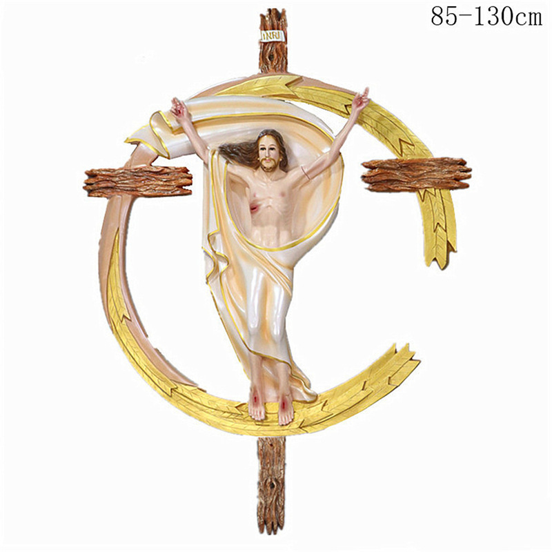 Wholesale Crucifix Catholic Item Indoor Decoration Manufacturing Chirist Religious Wall Hanging jesus on the cross statue