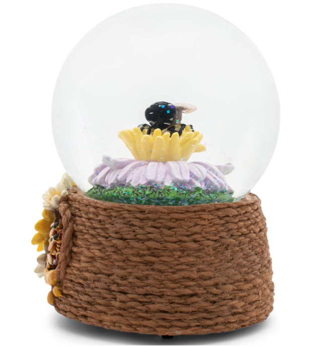 Wholesale snow ball Honey Bee Nightstand Wind Up Musical Glitter Water Snow Globe Figurine Decoration