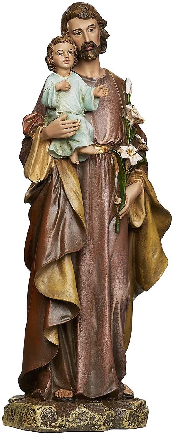 custom resin home outdoor decoration catholic religious figurine novelty polyresin st. joseph child baby jesus statue