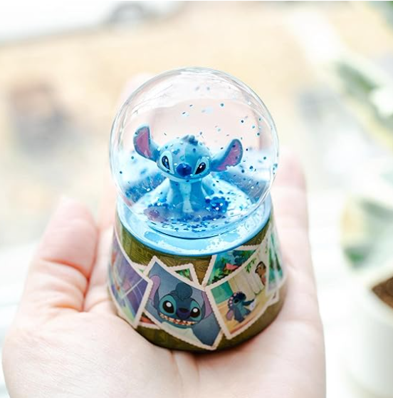 Custom Vintage Photos Mini Light-Up Swirling Glitter snow ball cartoon movie figure Lilo & Stitch Snow Globe