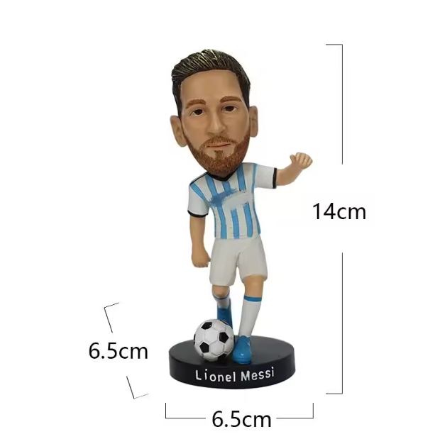 Custom Resin bobblehead souvenirs Shake Head Car Ornaments soccer football Player messi bobble head toy figures