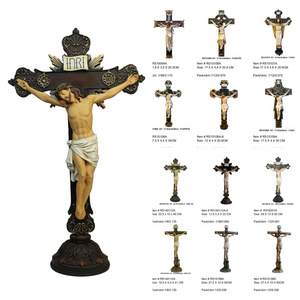 Factory custom Hot Sale  crucifix cross wall Resin  crafts jesus on the cross statue St. Joseph Jesus  religious statues