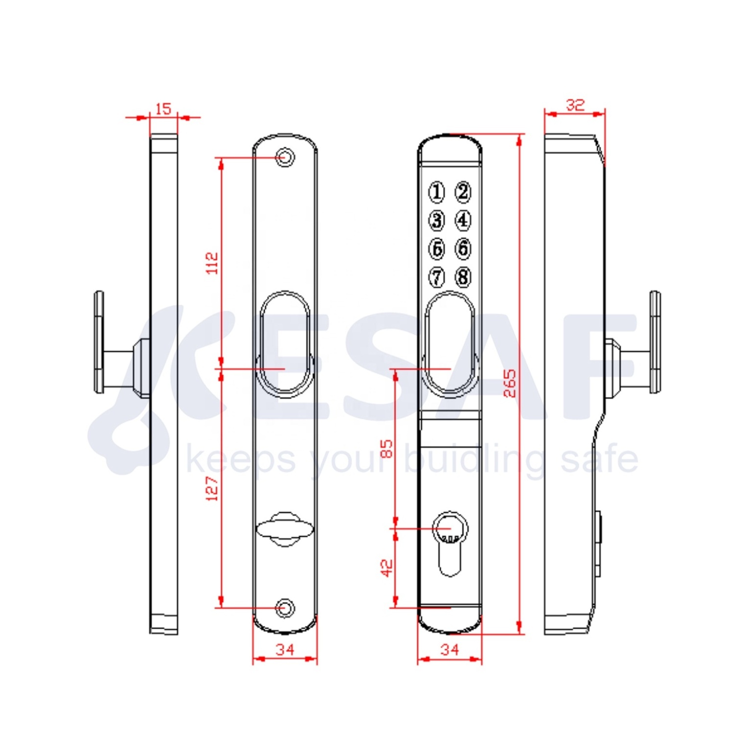 High Quality Outdoor Lock High Waterproof  Nautical Corrosion-Resistant And Fire-Resistant Code Lock Mechanical Door Lock