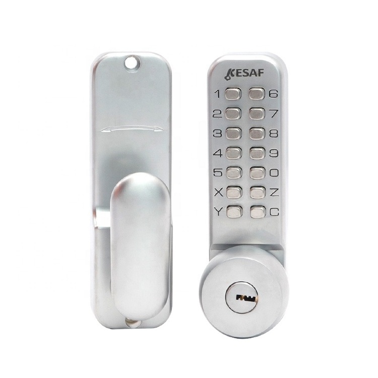 Courtyard Push Button Door Lock Code Mechanical Keypad Deadbolt Lock Keys Knob Door 14 digits Digital Combination Lock