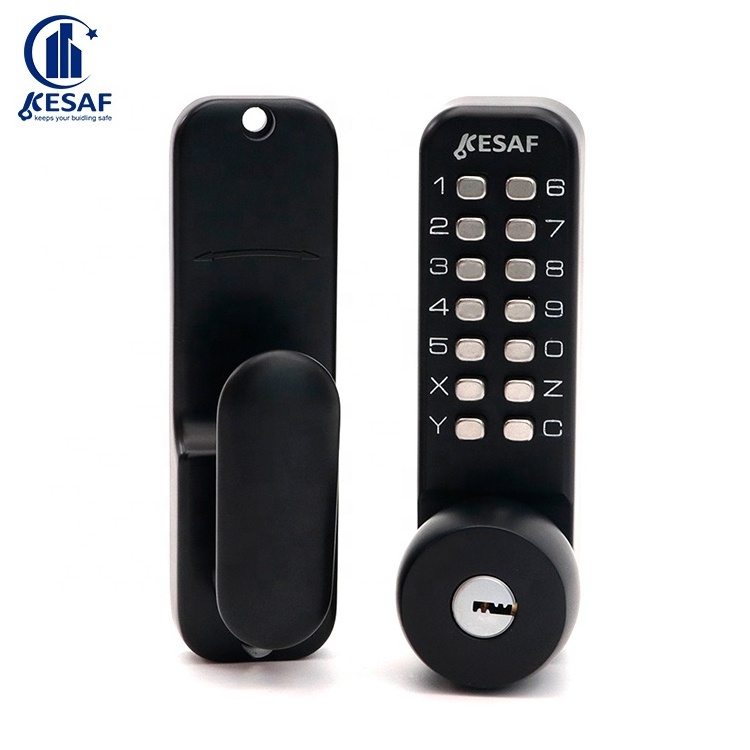 Courtyard Push Button Door Lock Code Mechanical Keypad Deadbolt Lock Keys Knob Door 14 digits Digital Combination Lock