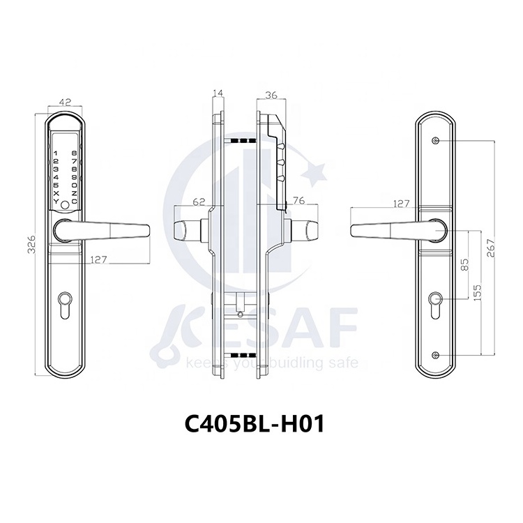 High Quality Double-Sided Password Digital Keyless Iron Gate Door Lock  Mechanical Code Lock Push Button Door Lock