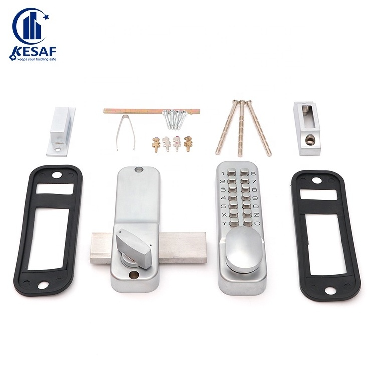 Long Bar Combination Door Lock Mechanical Code Push Button Lock Keypad Keyless Password Door Lock