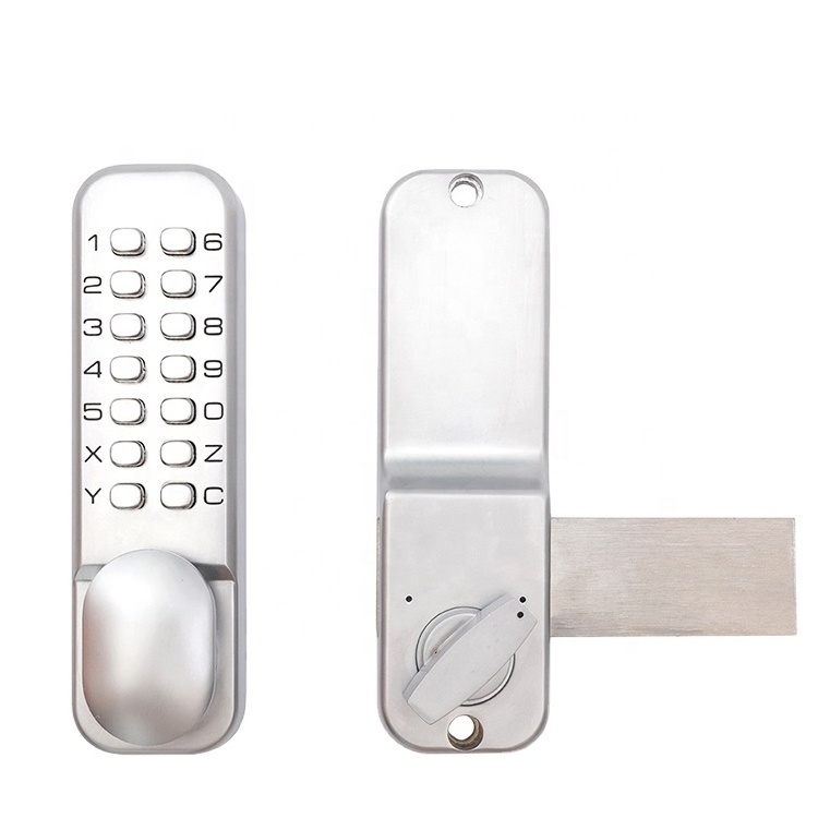 Long Bar Combination Door Lock Mechanical Code Push Button Lock Keypad Keyless Password Door Lock