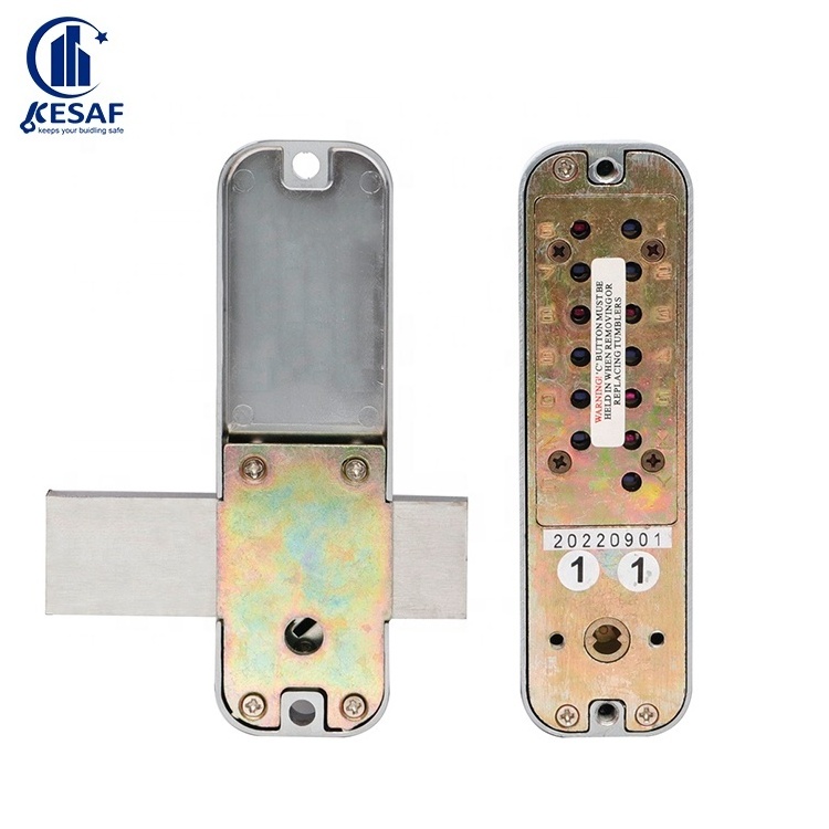 Long Bar Combination Door Lock Mechanical Code Push Button Lock Keypad Keyless Password Door Lock