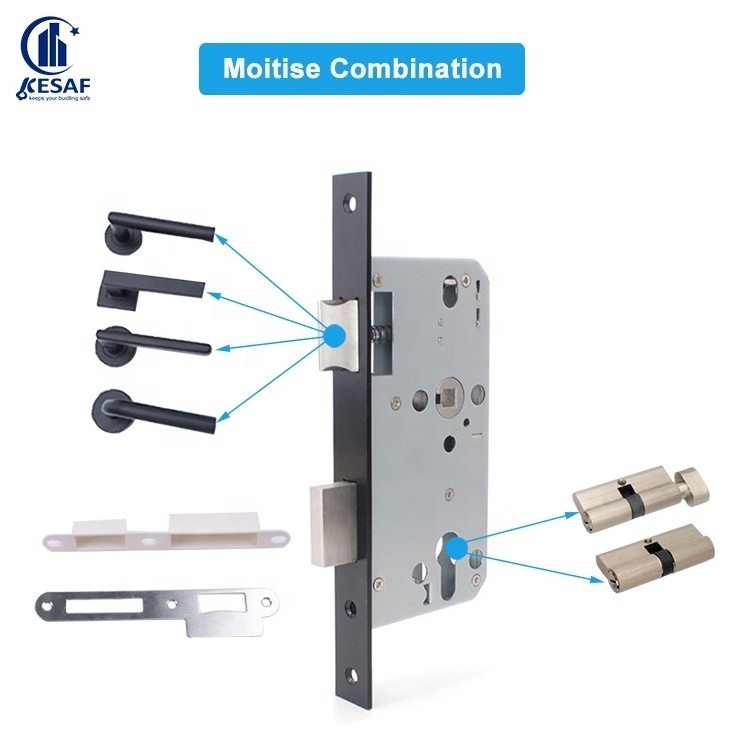 High Security Sus304 Door Lock Body Mortise 85 Series Stainless Steel 8550 Euro Mortise Door Lock