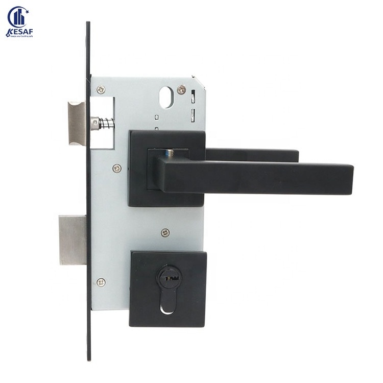 Factory Direct  Safety 8540 Roller Lock Interior Deadbolt Euro 304 Backset Mortise Door Lock Handle Set