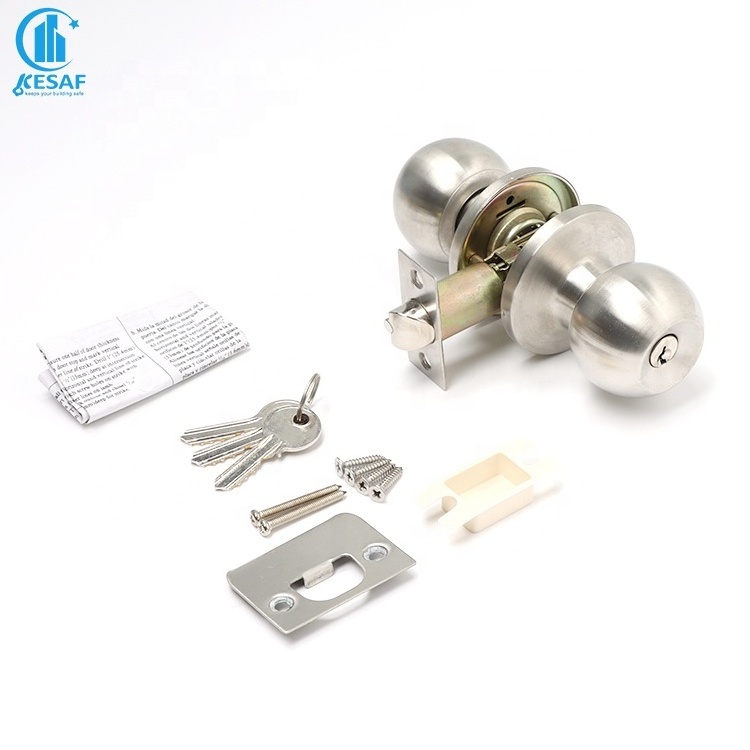 Factory Direct Sales Interior Door Ss Waterproof Toilet Washroom Door Lock Knob Tubular Latch Privacy Door Knob Lock