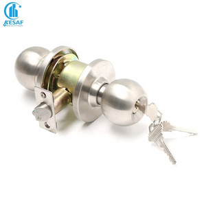 High Quality Stainless Steel Security Entrance Ball Door Handle Lock Hotel Cylindrical Latch For Door Lock