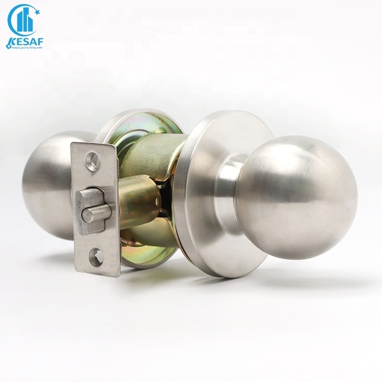 High Quality Stainless Steel Security Entrance Ball Door Handle Lock Hotel Cylindrical Latch For Door Lock