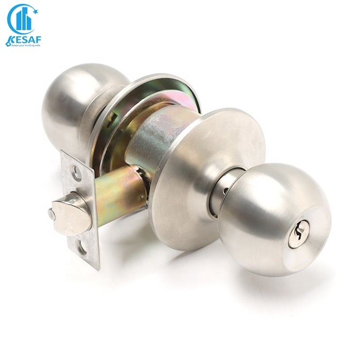 Factory Price Wholesale European Privacy Bedroom Washroom 304Ss 587 Cylindrical Handle Knobs Interior Door Knob With Lock