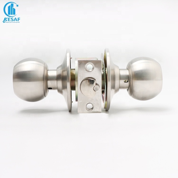 Factory Price Wholesale European Privacy Bedroom Washroom 304Ss 587 Cylindrical Handle Knobs Interior Door Knob With Lock