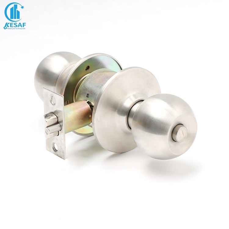 Factory Price Wholesale European Privacy Bedroom Washroom 304Ss 587 Cylindrical Handle Knobs Interior Door Knob With Lock