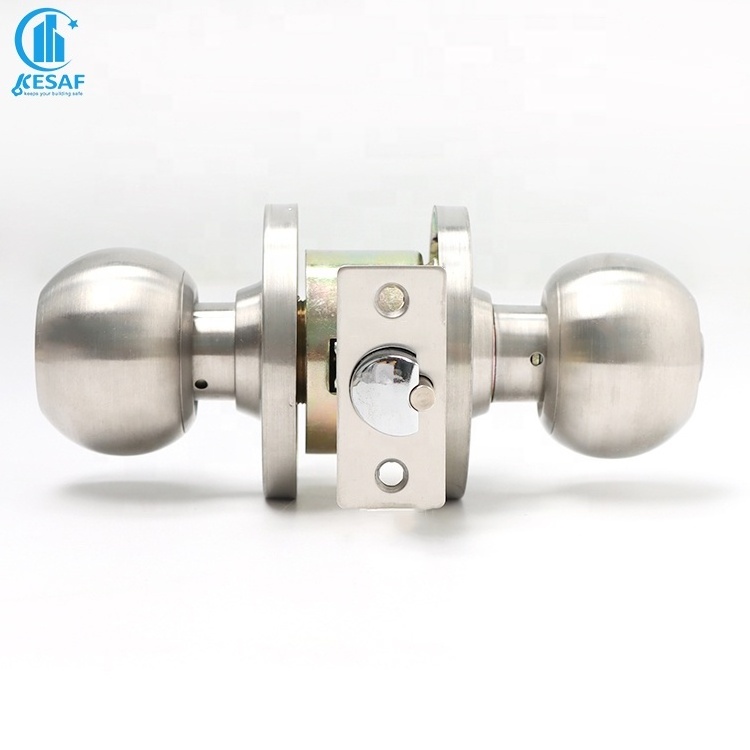 Fire Rated Deadbolt Latch Cylinder Sash Mortice Interior Door Round Turn Knob One Side Stainless Steel Cylindrical Knob Locks