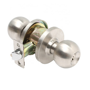 Fire Rated Deadbolt Latch Cylinder Sash Mortice Interior Door Round Turn Knob One Side Stainless Steel Cylindrical Knob Locks