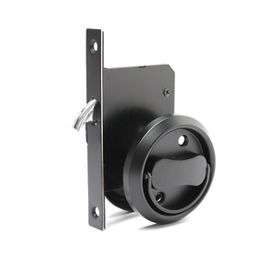 Square Slide Cavity Double Turn Key Hook Sliding Handle Privacy Lock Pocket Door Latch Glass Lock