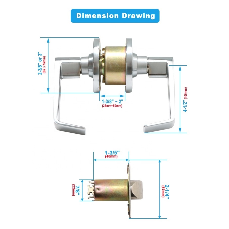 Professional Manufacturer Commercial American Locks Leverset Classroom Cylindrical Lever Handle Door Lock With Keys