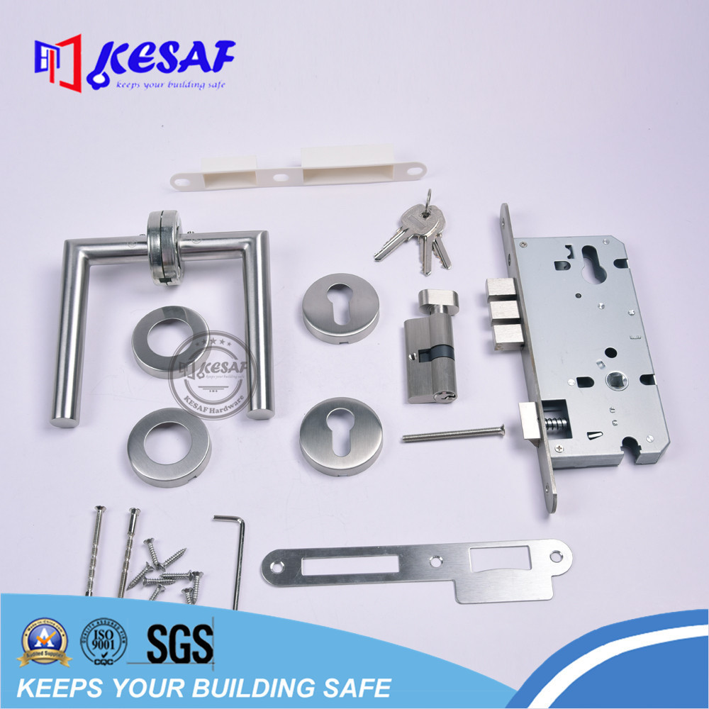 85x55mm Elzett mortise lock case body with Zamak latch and square bolt