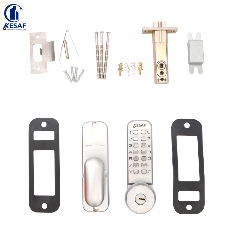 Security Zinc Alloy Mechanical Door Lock Push Button Digital Code Combination Password Door Knob Locks with Keys