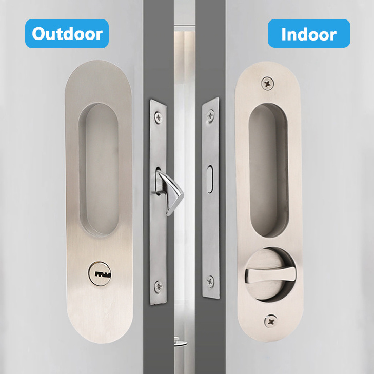 Wooden Door Hardware All Stainless Steel Sliding Closet Door Locks