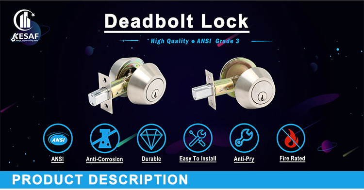 Top Quality Satin Nickel Door Knob House Interior Door Round Combo Locks Keyed Entry Tubular Door Knobset Deadbolt Lock