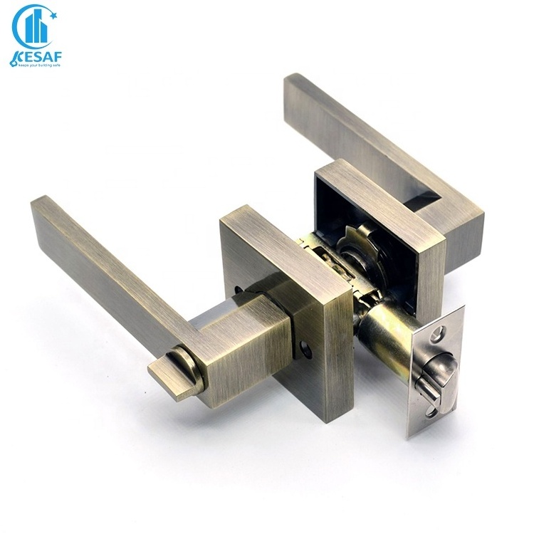 Outdoor Manual Door Lock Zinc Alloy Safety Lever Lock Handle Lock Set for Front Door