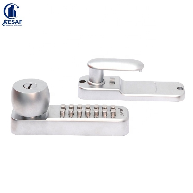 Security Zinc Alloy Mechanical Door Lock Push Button Digital Code Combination Password Door Knob Locks with Keys