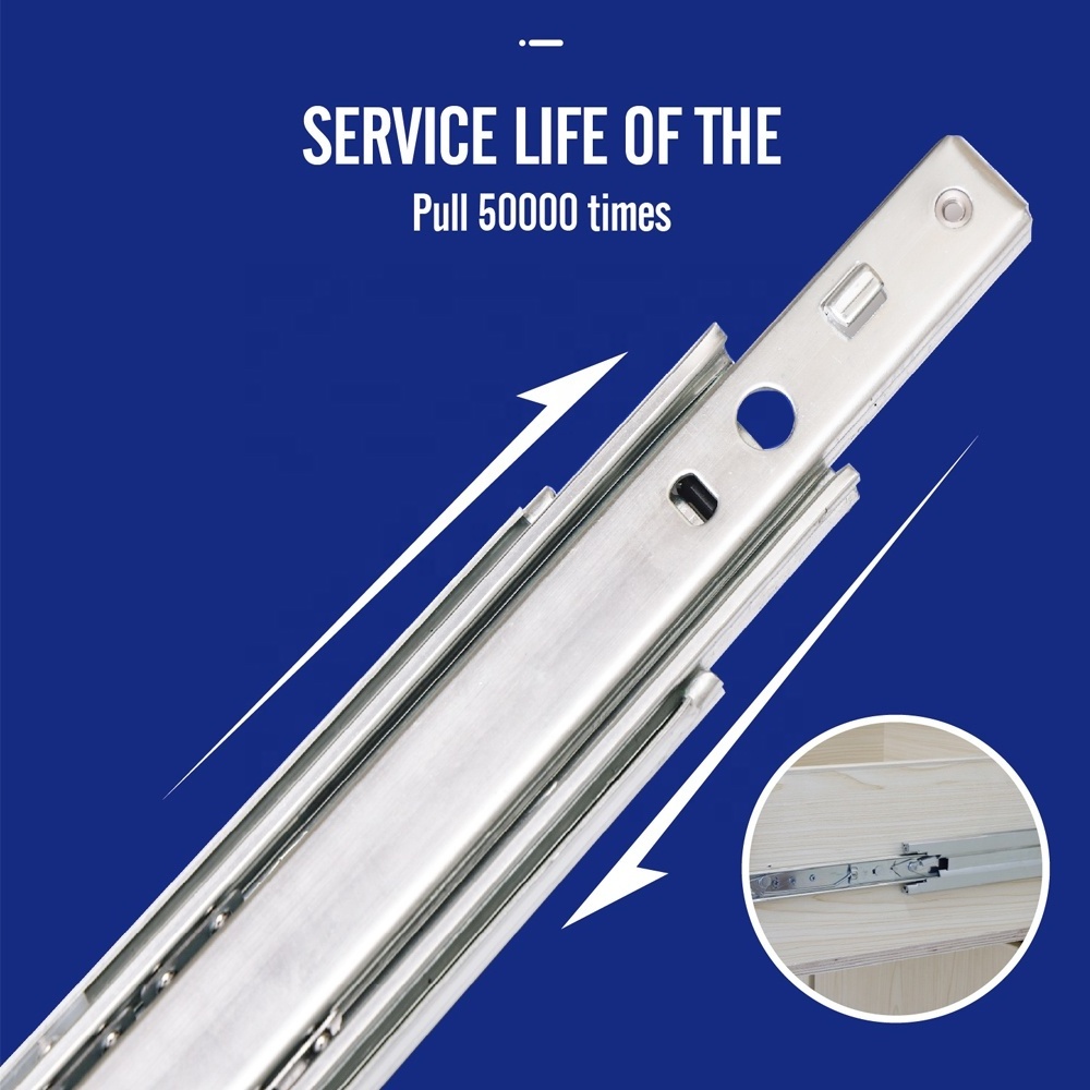 115kg/250lbs 53mm cabinet slide locking heavy duty telescopic drawer slides for industrial  tool box drawer slides