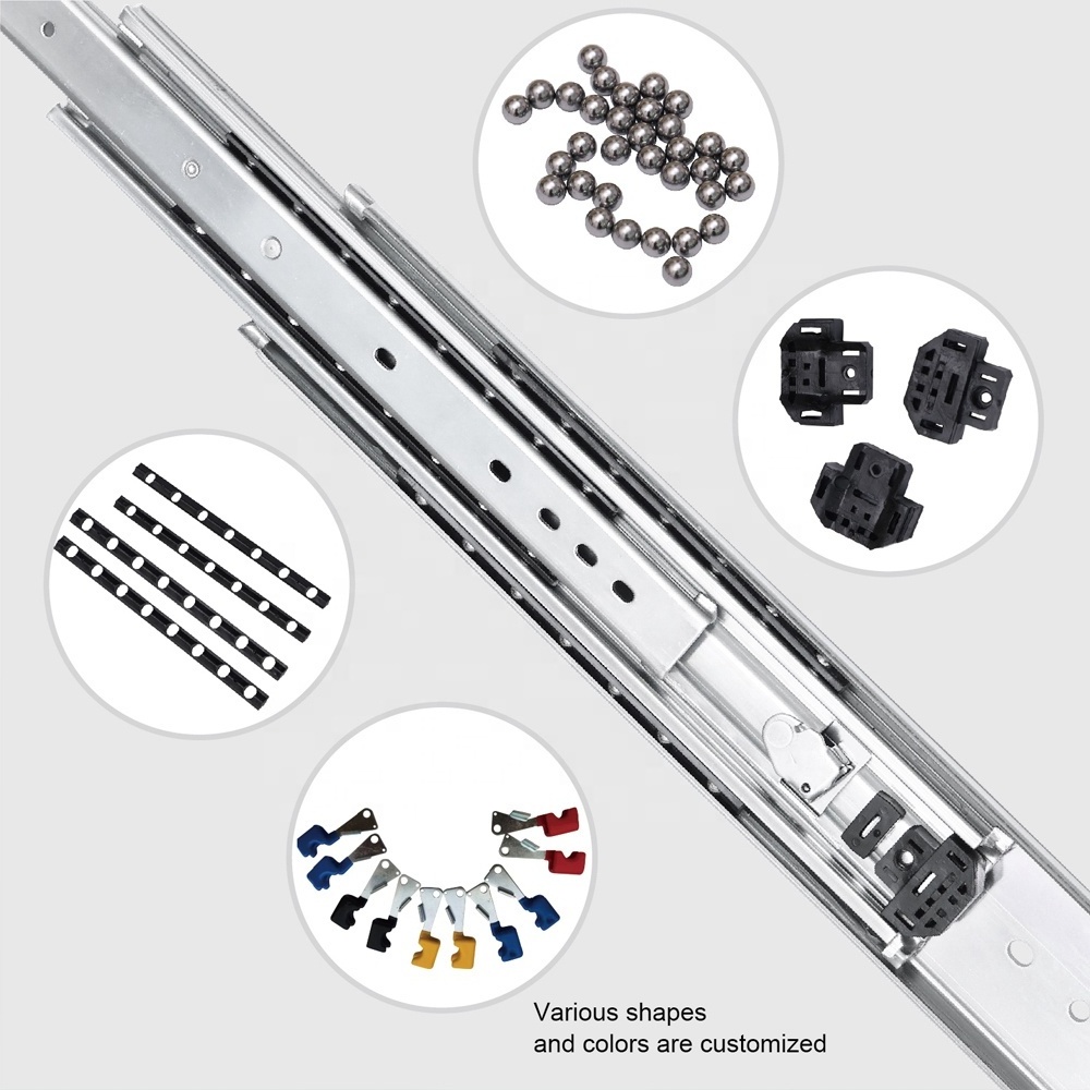 Side Mount 350mm 150lbs Metal Heavy Duty Ball Bearing Telescopic Slide Rail US General Macto Tool Box Drawer Slide