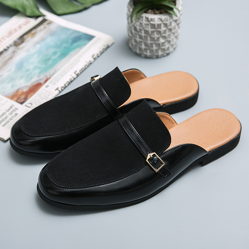 2023 New Arrivals Comfortable Half Shoes for Men Genuine Leather Men's Dress Shoes Loafers Designers Shoes Sandals